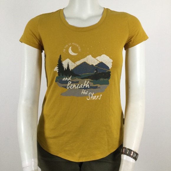 WIND RIVER OUTFITTERS Round Neck Short Sleeved Tee Gold Tones - Picture 3 of 7